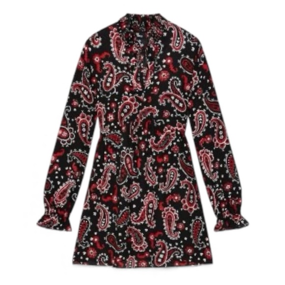 The Kooples
Western Paisley Print Peasant Dress Size 1 FR/ US Small NWT No Belt - Picture 8 of 12